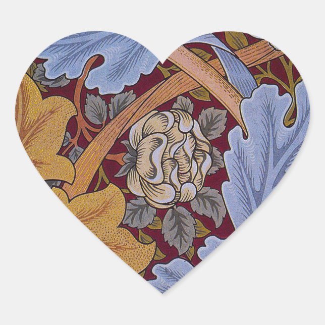 William Morris St James Acanthus Wallpaper Heart Sticker (Front)