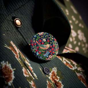 William Morris Strawberry Thief 1 Inch Round Button