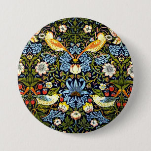 William Morris - Strawberry Thief,  3 Inch Round Button