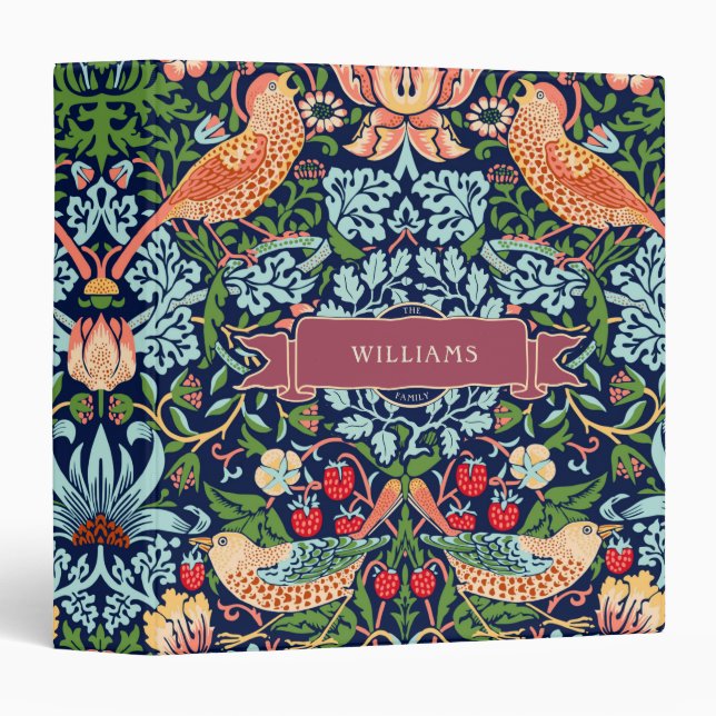 William Morris Strawberry Thief 3 Ring Binder (Front/Spine)