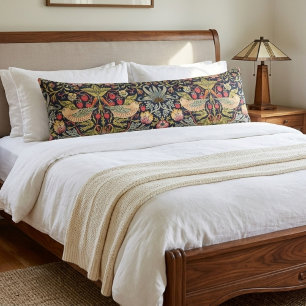 William Morris Strawberry Thief Art  Body Pillow