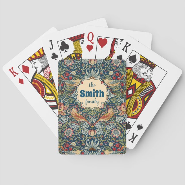 William Morris Strawberry Thief Art Playing Cards (Back)