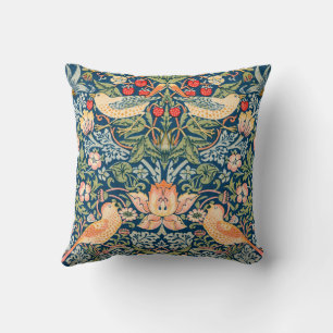 William Morris Strawberry thief birds Throw Pillow