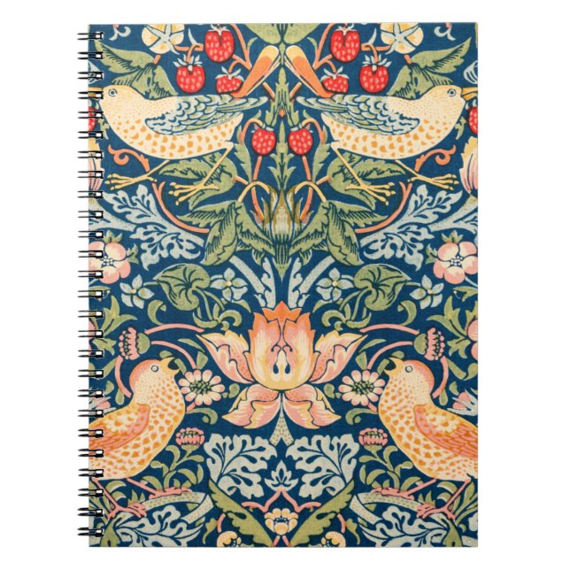 William Morris 'Strawberry Thief' Carnet Spiral (Devant)
