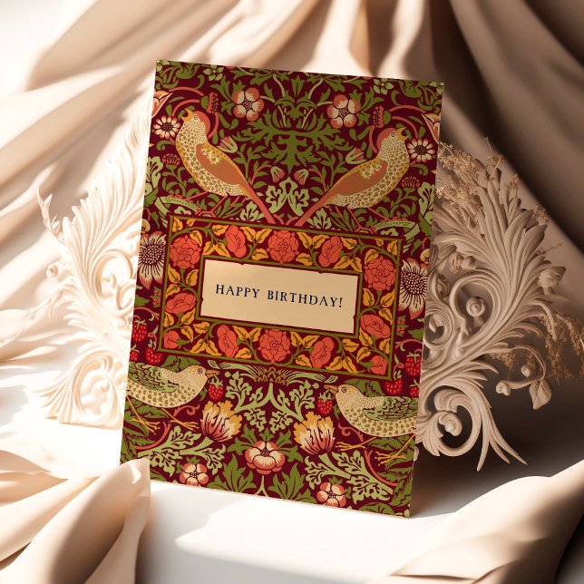 William Morris Strawberry Thief Carte d'anniversai (Créateur téléchargé)