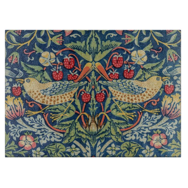 William Morris - Strawberry Thief Cutting Board (Front)