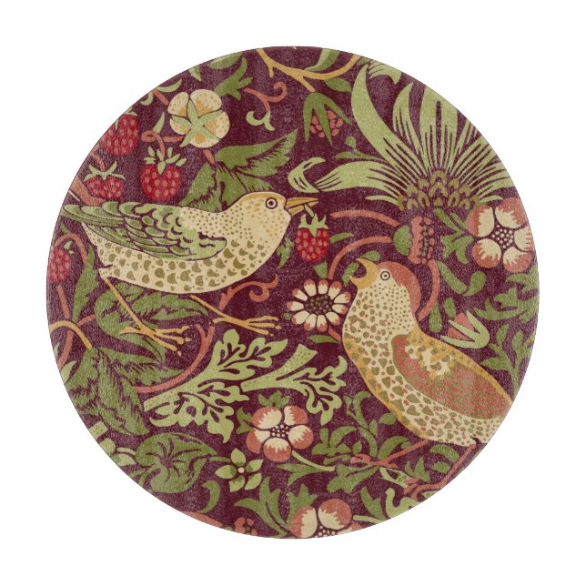 William Morris Strawberry Thief Cutting Board (Front)