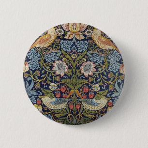 William Morris Strawberry Thief Design 1883 2 Inch Round Button
