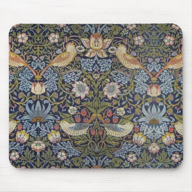 William Morris Strawberry Thief Design 1883 Mouse Pad (Front)