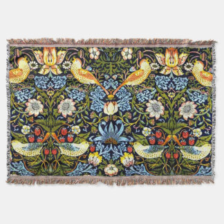 William Morris - Strawberry Thief, famous design Throw Blanket