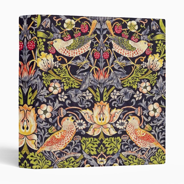 William Morris Strawberry Thief Floral Art Nouveau Binder (Front/Spine)