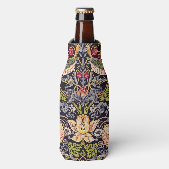 William Morris Strawberry Thief Floral Art Nouveau Bottle Cooler (Bottle Front)