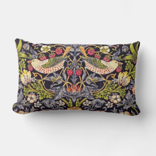 William Morris Strawberry Thief Floral Art Nouveau Lumbar Pillow