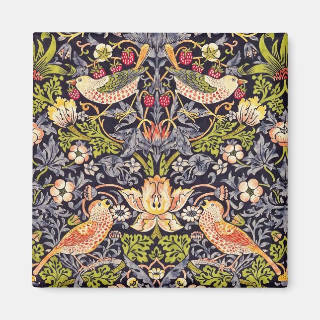 William Morris Strawberry Thief Floral Art Nouveau Magnet (Front)