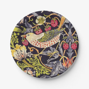 William Morris Strawberry Thief Floral Art Nouveau Paper Plate