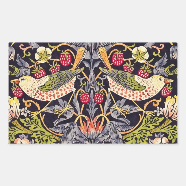 William Morris Strawberry Thief Floral Art Nouveau Sticker (Front)