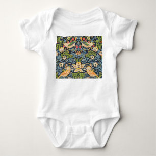 William Morris Strawberry Thief Floral Pattern Baby Bodysuit