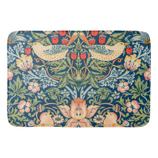 William Morris Strawberry Thief Floral Pattern Bath Mat