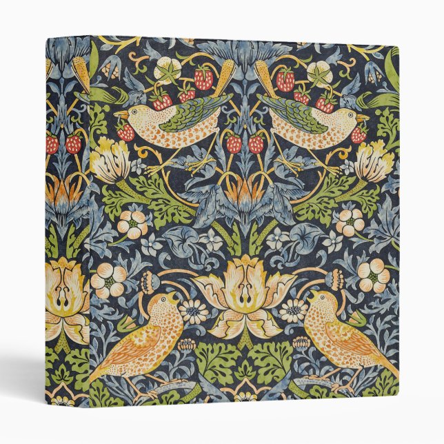 William Morris - Strawberry Thief Floral Pattern Binder (Front/Spine)