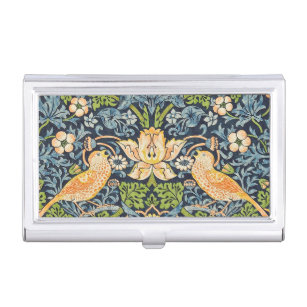 William Morris Strawberry Thief Floral Pattern Business Card Holder