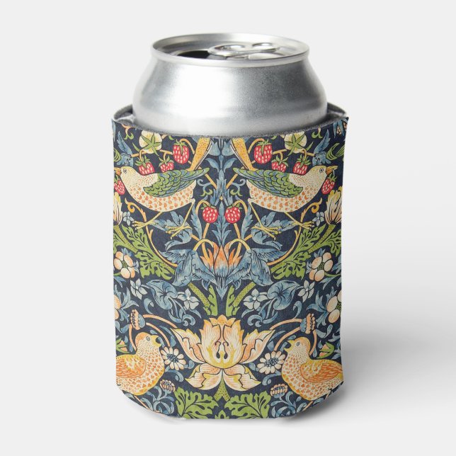 William Morris Strawberry Thief Floral Pattern Can Cooler (Can Front)
