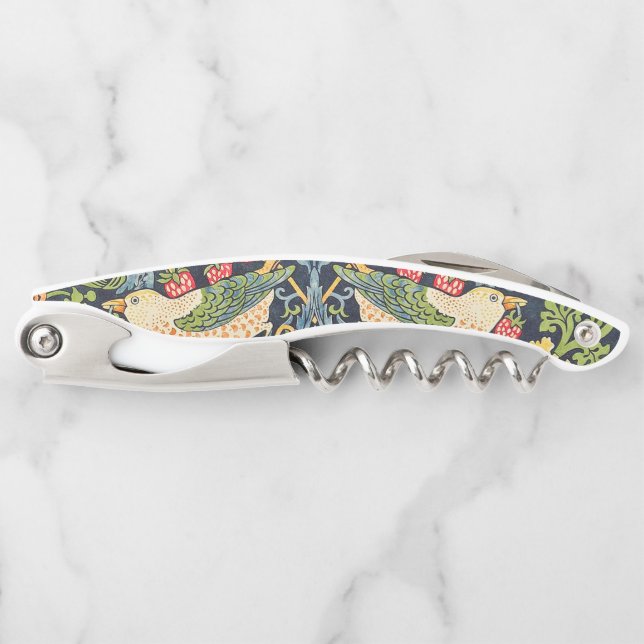 William Morris Strawberry Thief Floral Pattern Corkscrew (Front)
