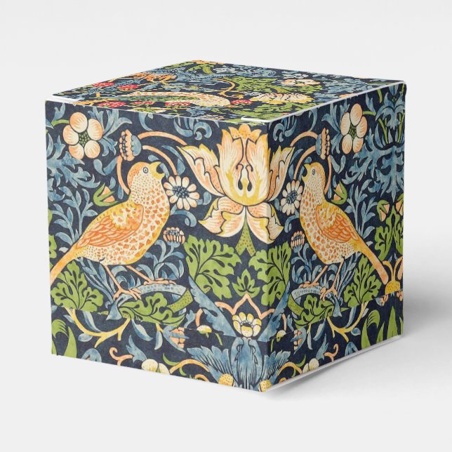 William Morris Strawberry Thief Floral Pattern Favor Box (Front Side)