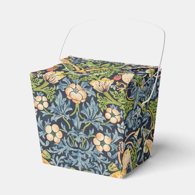 William Morris Strawberry Thief Floral Pattern Favor Box (Front Side)