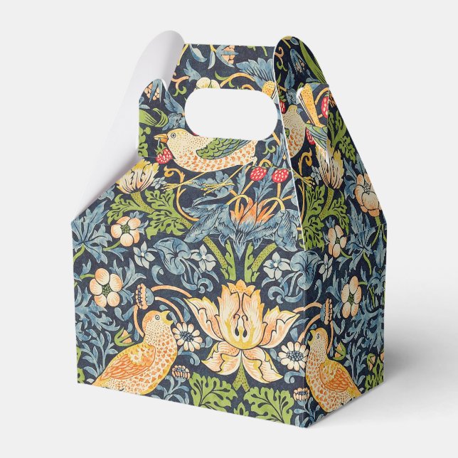 William Morris Strawberry Thief Floral Pattern Favor Box (Front Side)