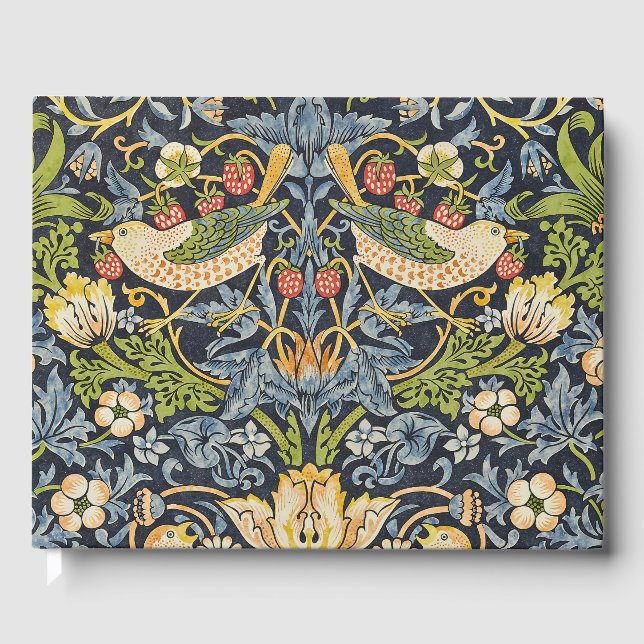 William Morris - Strawberry Thief Floral Pattern Guest Book (Front)