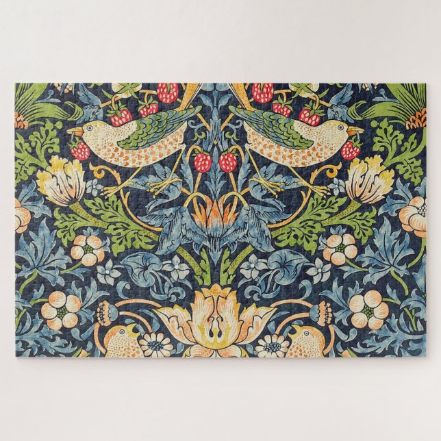William Morris Strawberry Thief Floral Pattern Jigsaw Puzzle (Horizontal)