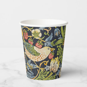 William Morris - Strawberry Thief Floral Pattern Paper Cups