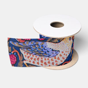 William Morris Strawberry Thief Floral Pattern Satin Ribbon