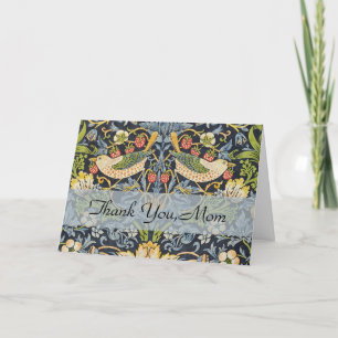 William Morris - Strawberry Thief Floral Pattern Thank You Card
