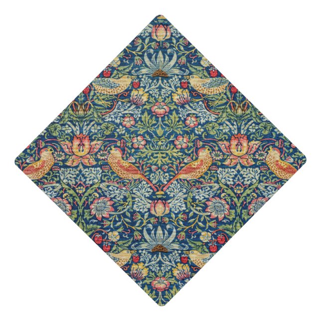 William Morris - Strawberry Thief Graduation Cap Topper (Front)