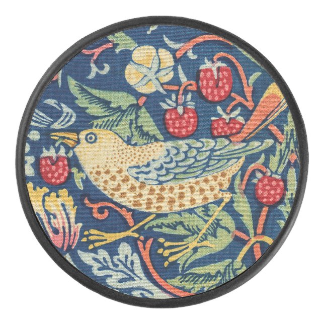 William Morris - Strawberry Thief Hockey Puck (Front)