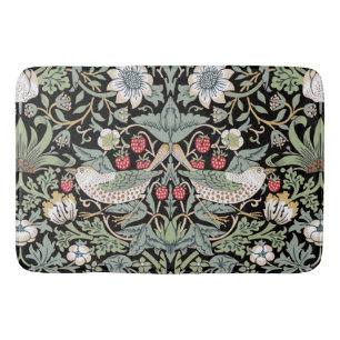 William Morris Strawberry Thief I Black Birds Bath Mat