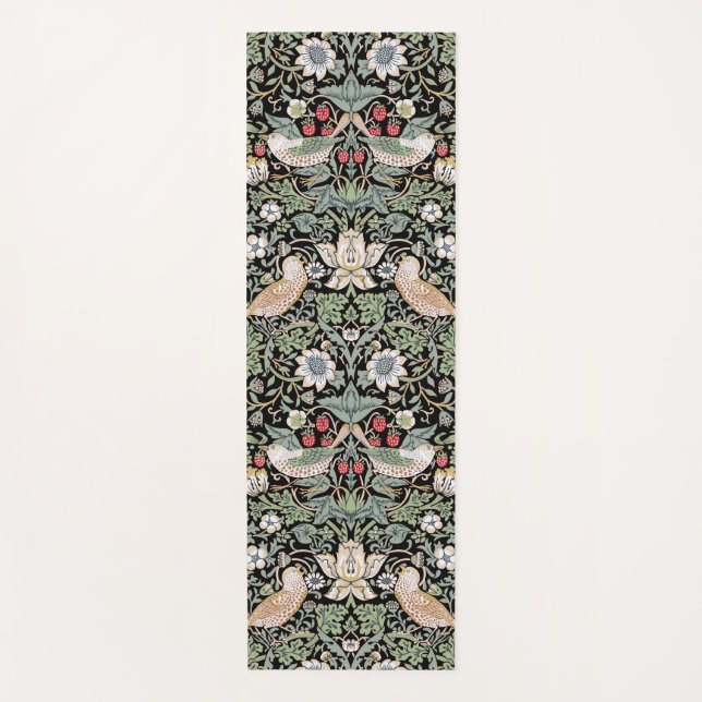 William Morris Strawberry Thief I Black Birds Yoga Mat (Front)