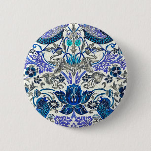 William Morris Strawberry Thief - Inverted 2 Inch Round Button