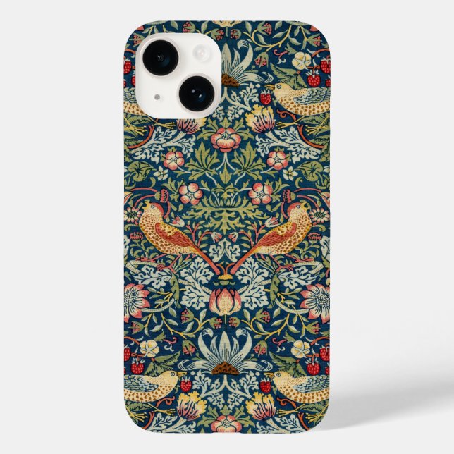 William Morris Strawberry Thief IPhone 14 Case (Back)