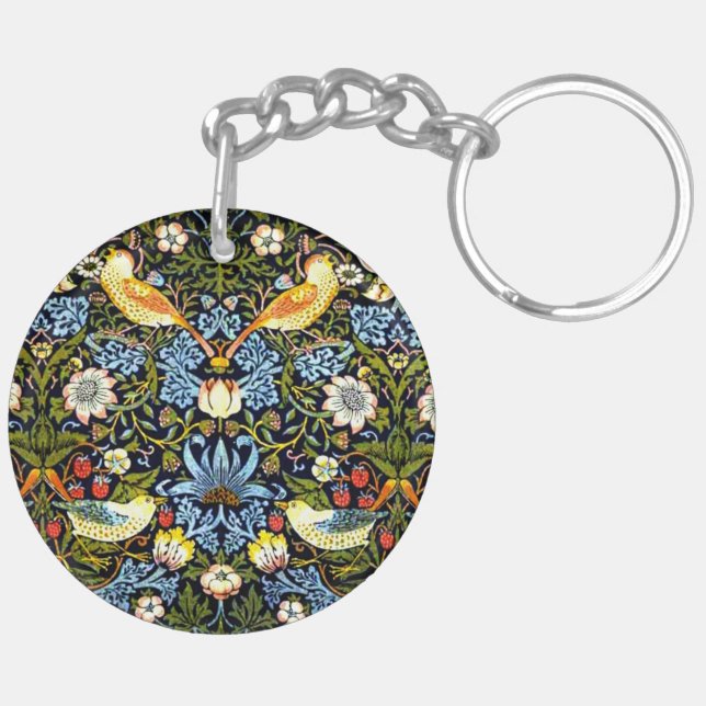 William Morris - Strawberry Thief,  Keychain (Back Left)