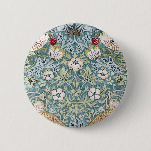 William Morris Strawberry Thief Light Design 2 Inch Round Button