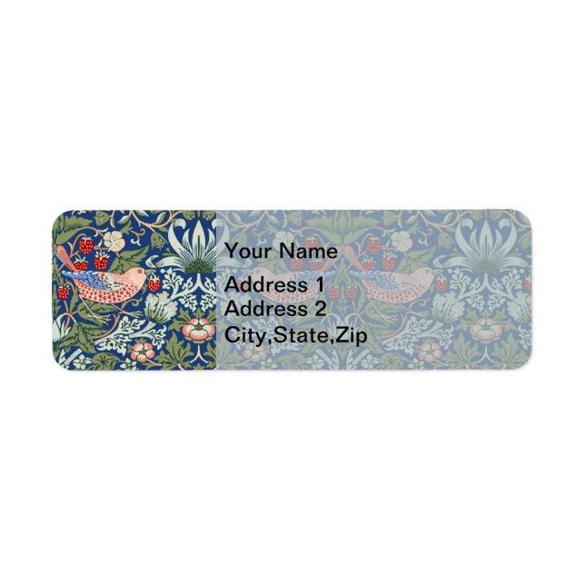 William Morris Strawberry Thief Navy Coral (Front)