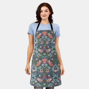 William Morris Strawberry Thief Navy Coral Apron