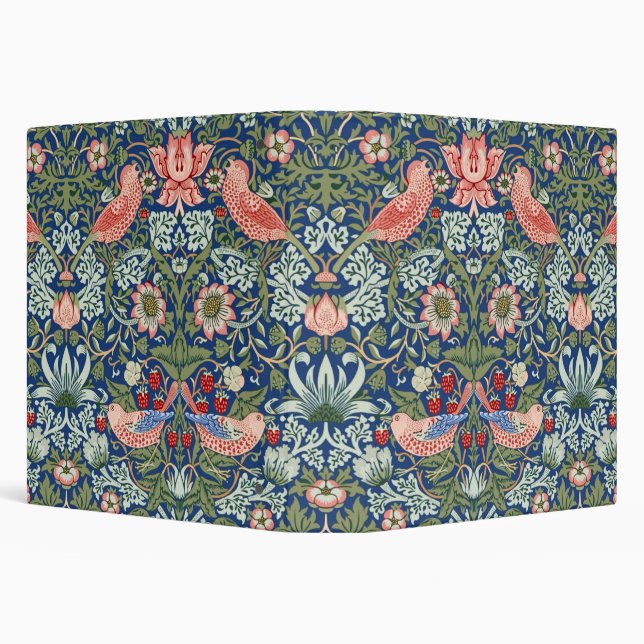 William Morris Strawberry Thief Navy Coral Binder (Background)