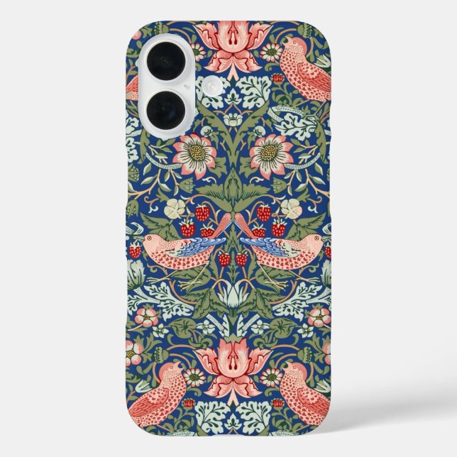 William Morris Strawberry Thief Navy Coral Case-Mate iPhone Case (Back)