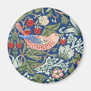 William Morris Strawberry Thief Navy Coral Magnet