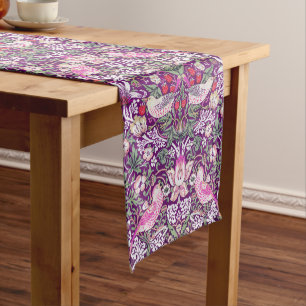 William Morris Strawberry Thief Pattern Short Tabl Short Table Runner