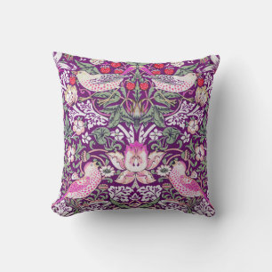 William Morris Strawberry Thief Pattern Throw Pillow