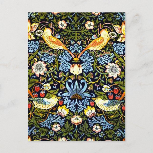 William Morris, Strawberry Thief, Postcard (Front)